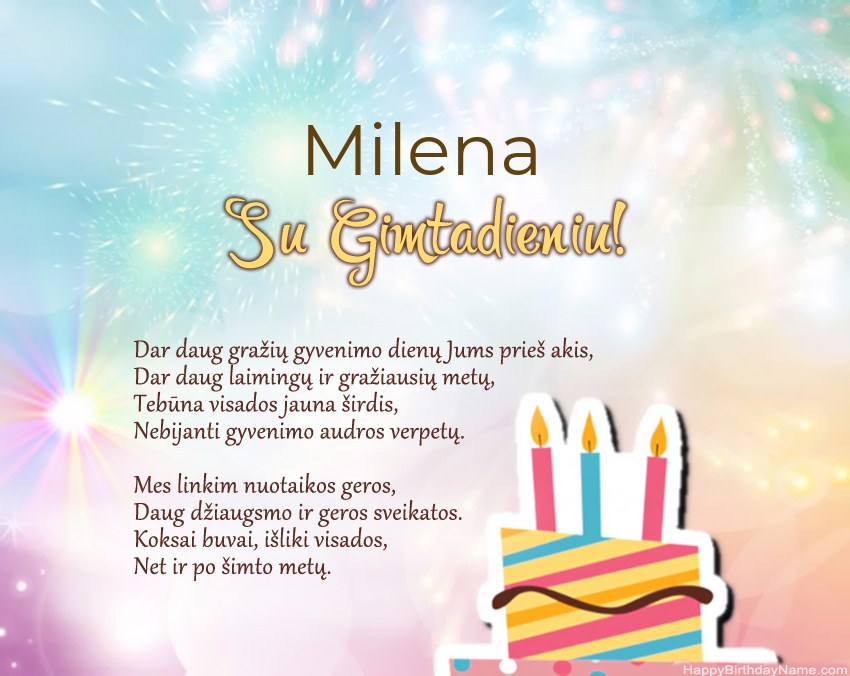 Su gimtadieniu Milena eilutėje