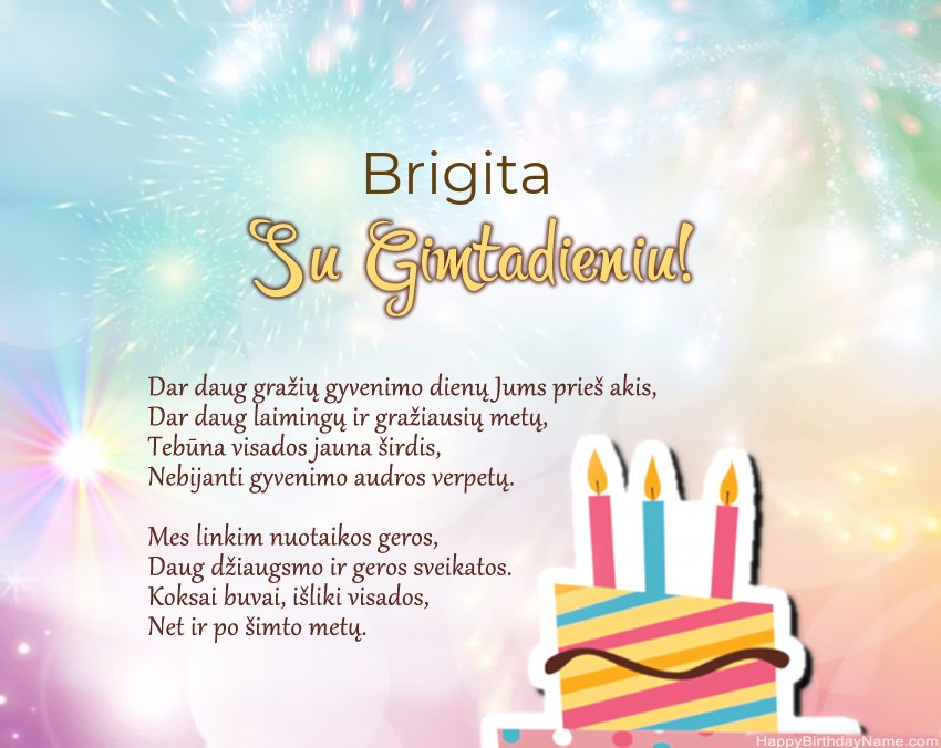 Su gimtadieniu Brigita eilutėje Su gimtadieniu Brigita eilutėje