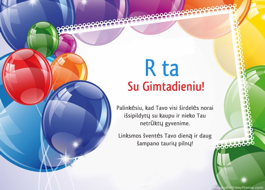 Su gimtadieniu, Rūta! Su gimtadieniu, Rūta!