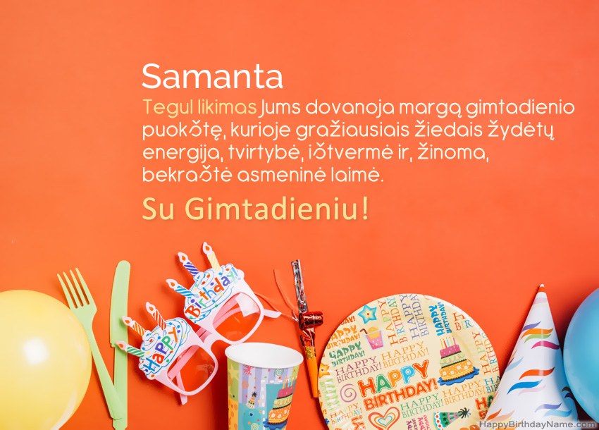 Samanta gimtadienio atvirukai