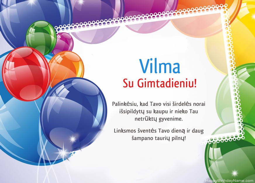 Su gimtadieniu, Vilma!