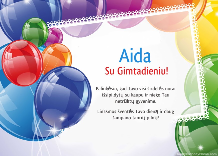 Su gimtadieniu, Aida! Su gimtadieniu, Aida!