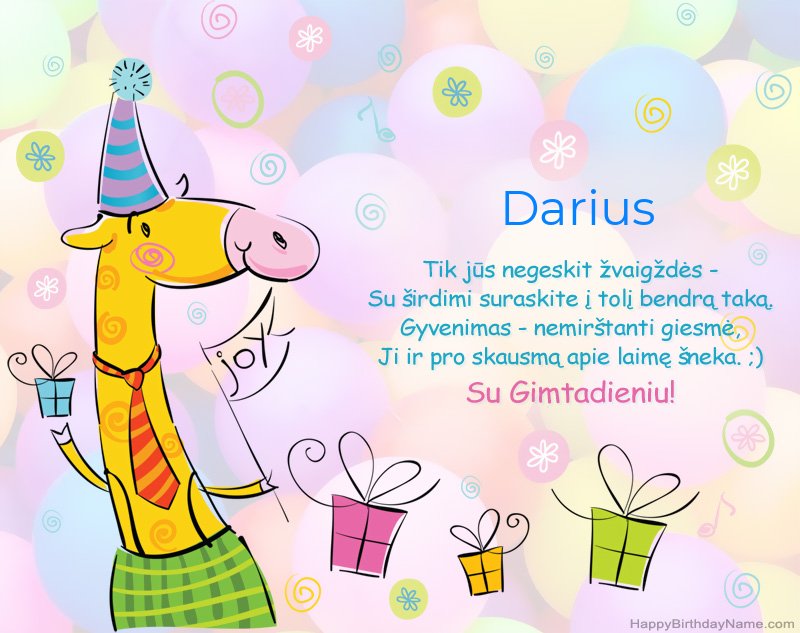Vaikų sveikinimai su Darius gimtadieniu