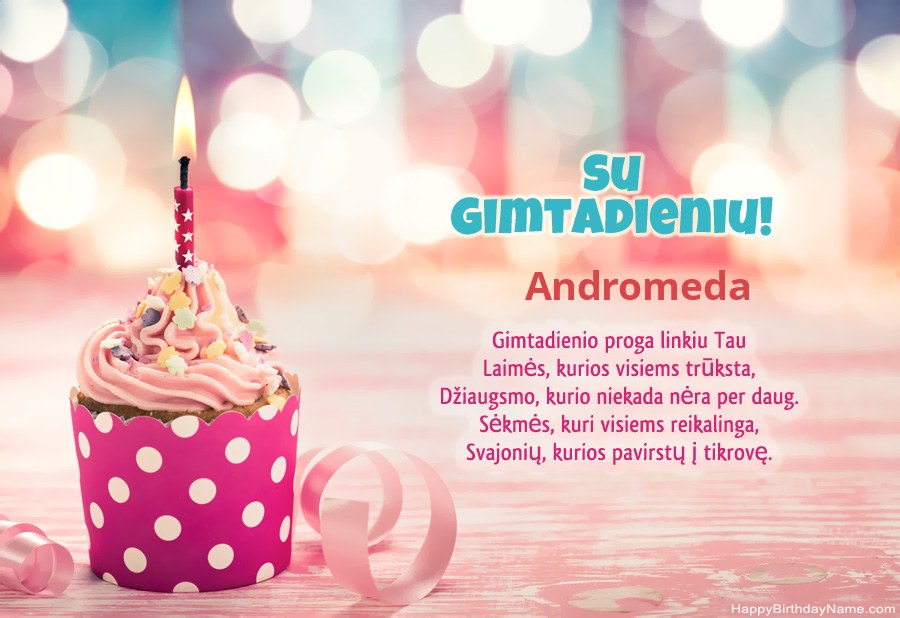 Atsisiųskite Happy Birthday kortelę Andromeda nemokamai
