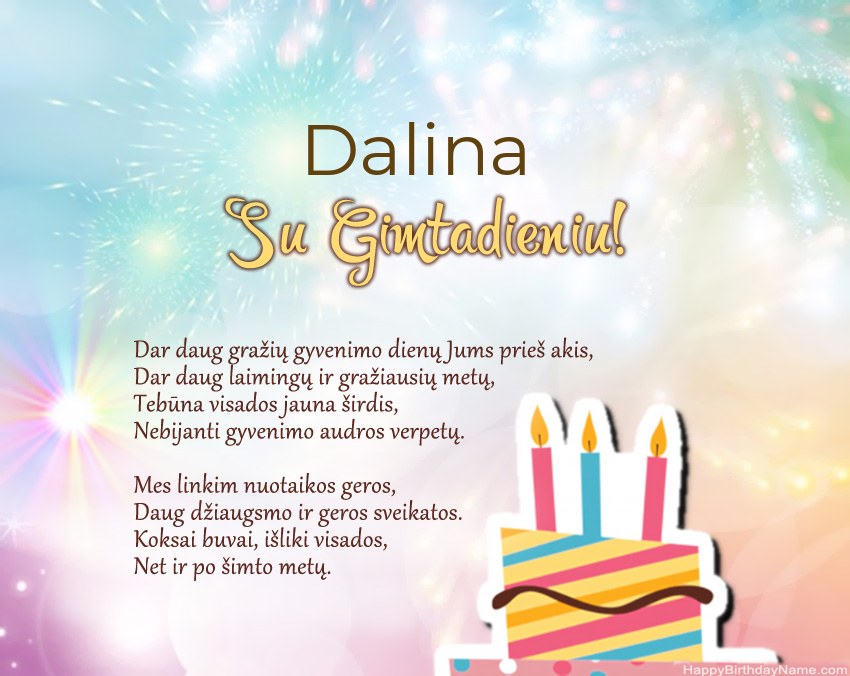 Su gimtadieniu Dalina eilutėje