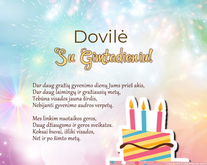 Su gimtadieniu Dovilė eilutėje