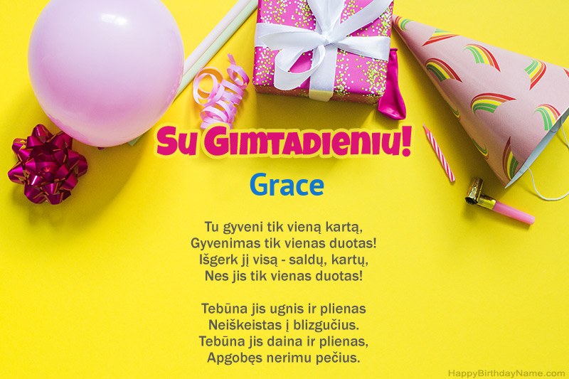 Su gimtadieniu Grace prozoje Su gimtadieniu Grace prozoje
