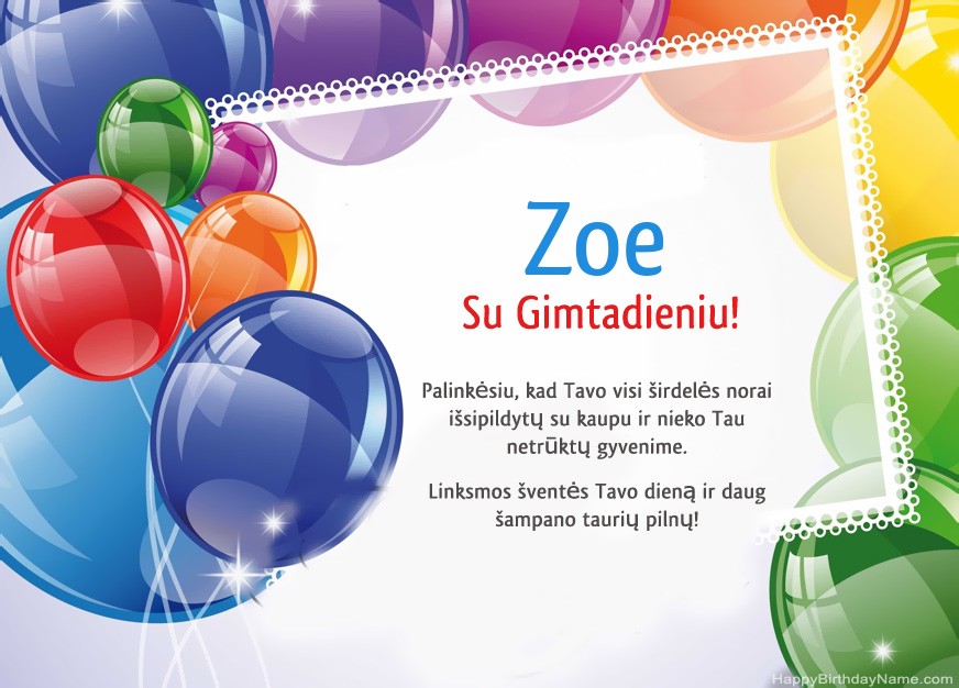 Su gimtadieniu, Zoe!