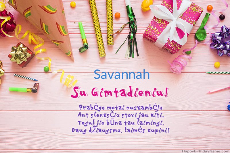 Atsisiųskite Su Gimtadieniu kortelę Savannah nemokamai