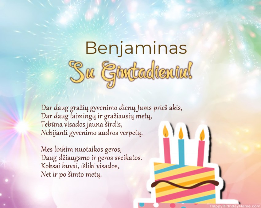 Su gimtadieniu Benjaminas eilutėje