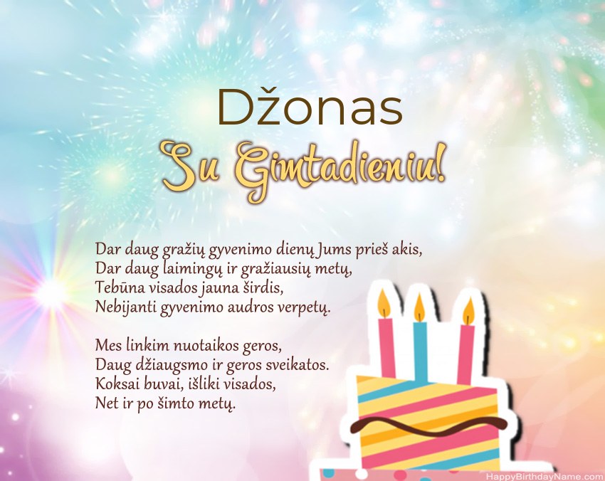 Su gimtadieniu Džonas eilutėje