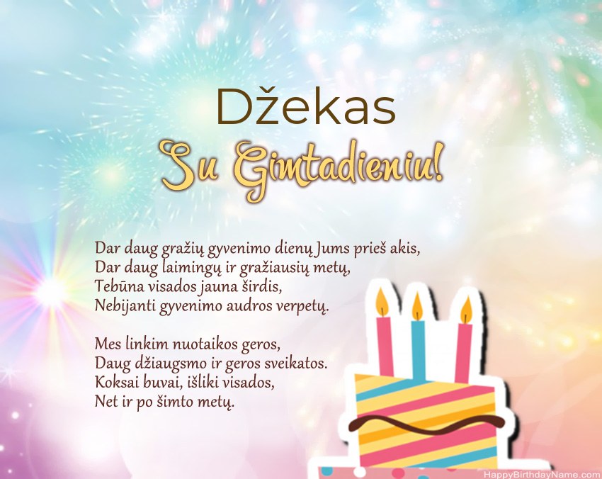 Su gimtadieniu Džekas eilutėje