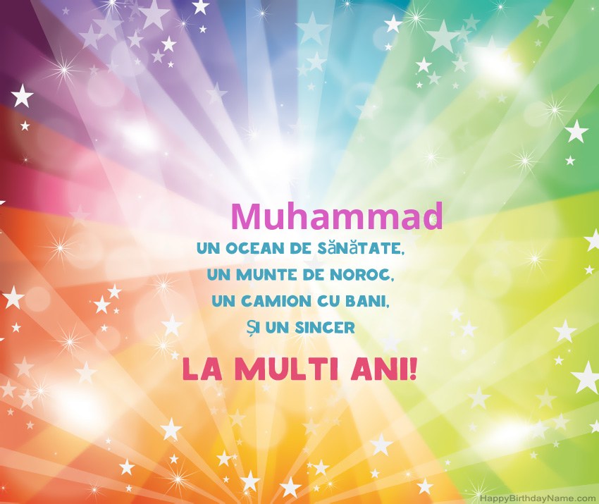 Carduri frumoase la mulți ani pentru Muhammad