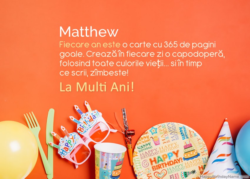 Felicitări la mulți ani pentru Matthew
