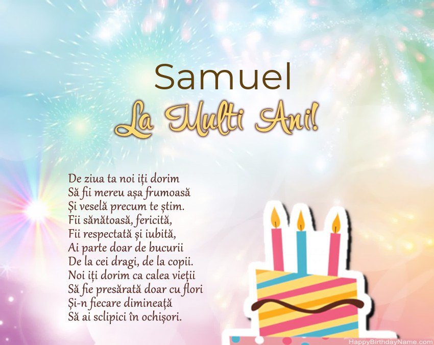 La mulți ani Samuel în vers