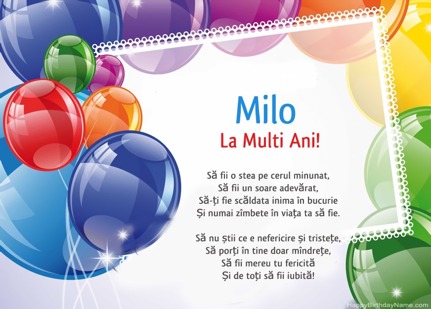 La Multi ani Milo!