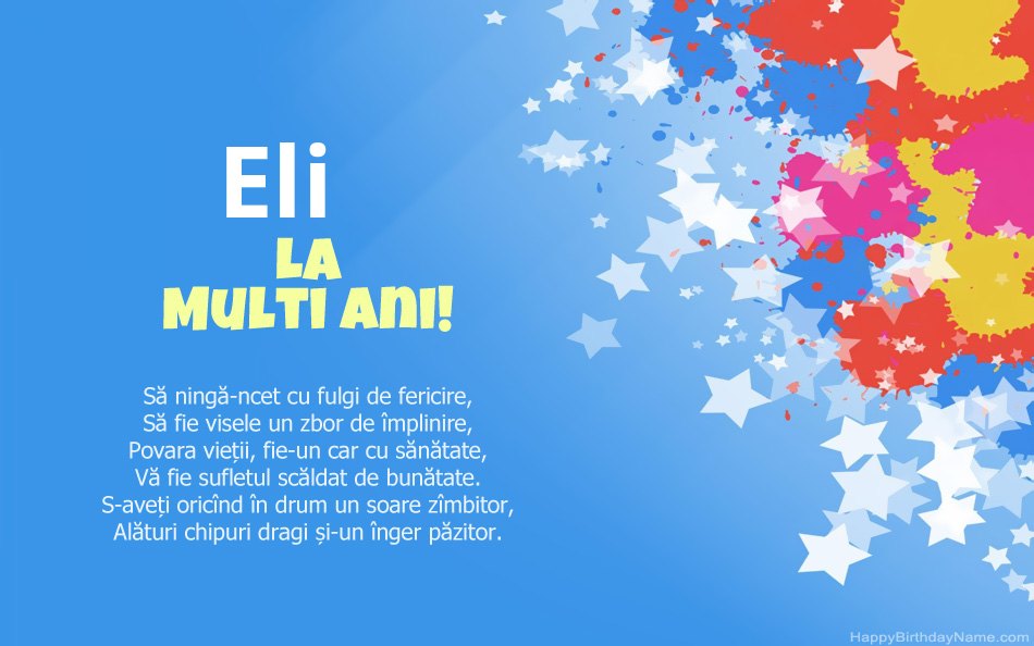 Felicitări pentru ziua de naștere a Eli Felicitări pentru ziua de naștere a Eli