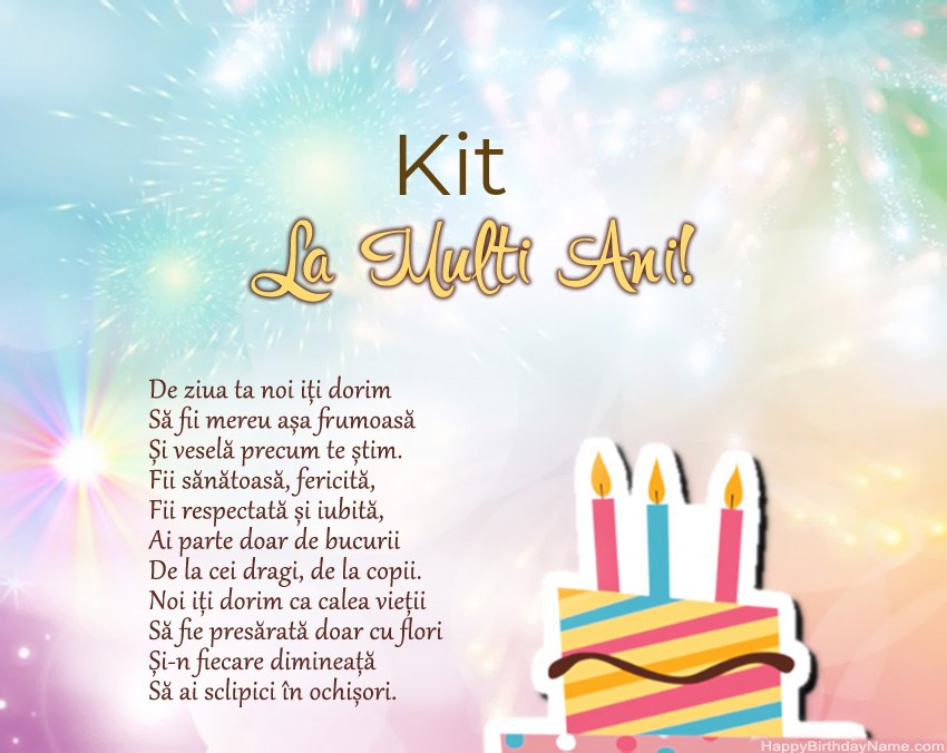 La mulți ani Kit în vers La mulți ani Kit în vers