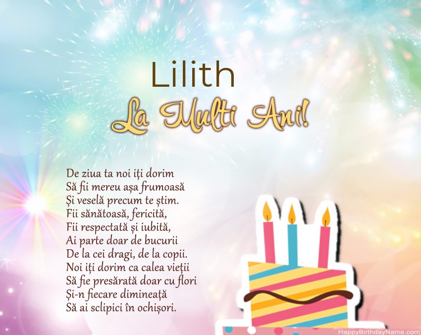 La mulți ani Lilith în vers