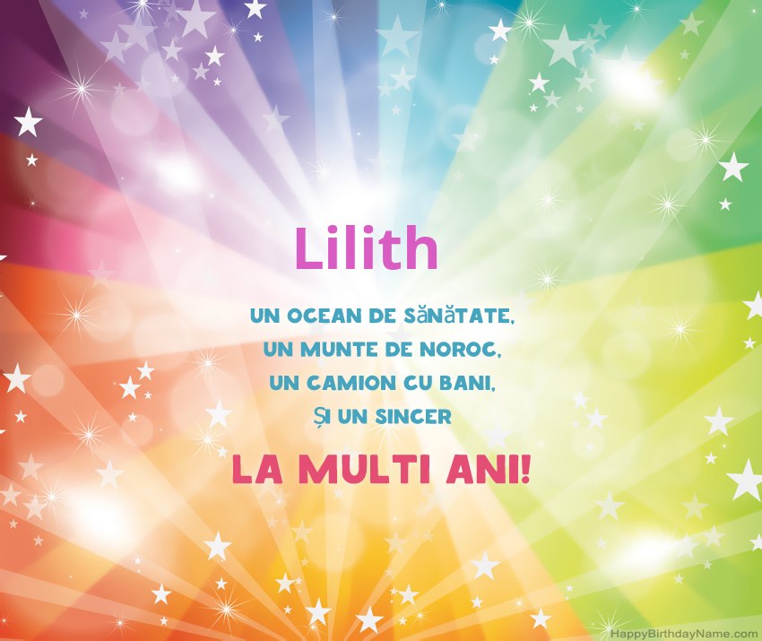Carduri frumoase la mulți ani pentru Lilith