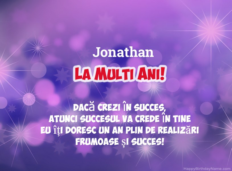 Imagini frumoase pentru mulți ani la Jonathan