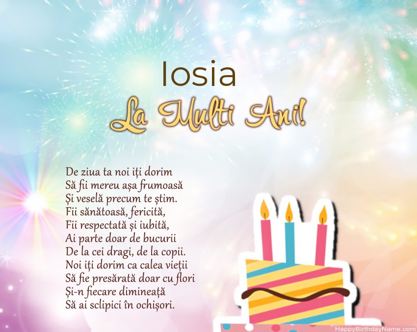 La mulți ani Iosia în vers La mulți ani Iosia în vers