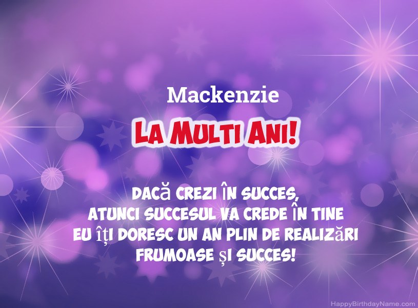 Imagini frumoase pentru mulți ani la Mackenzie