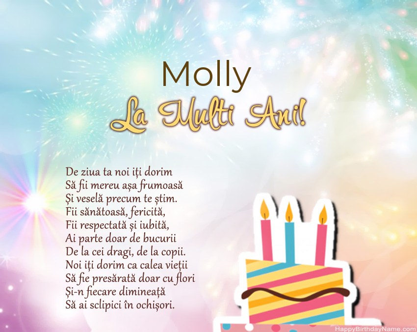La mulți ani Molly în vers