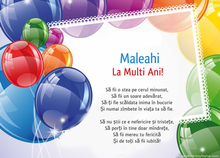 La Multi ani Maleahi! La Multi ani Maleahi!