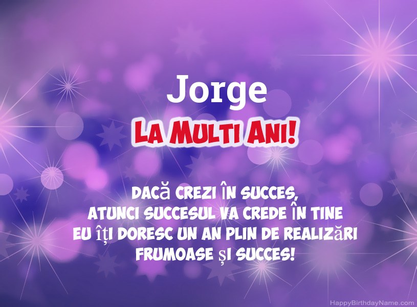 Imagini frumoase pentru mulți ani la Jorge