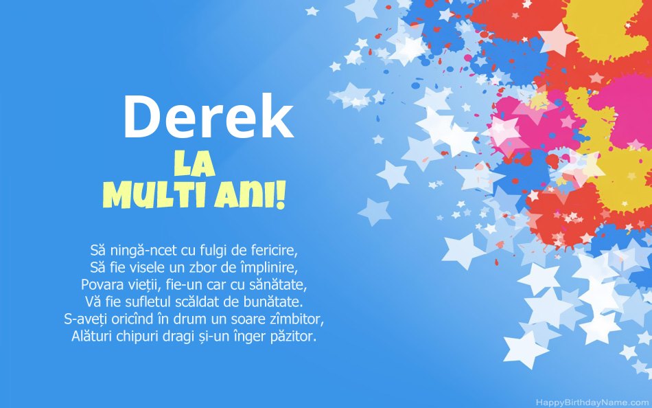 Felicitări pentru ziua de naștere a Derek Felicitări pentru ziua de naștere a Derek