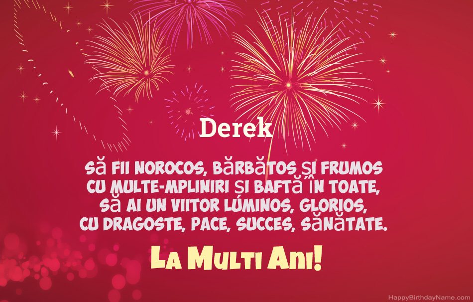 La mulți ani Derek, poezii frumoase La mulți ani Derek, poezii frumoase