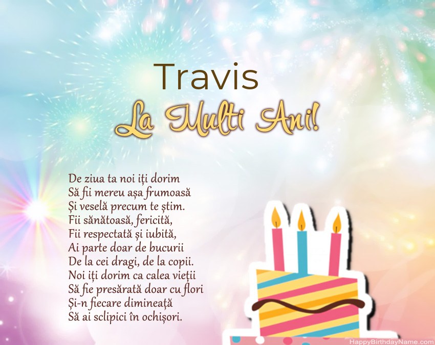 La mulți ani Travis în vers La mulți ani Travis în vers