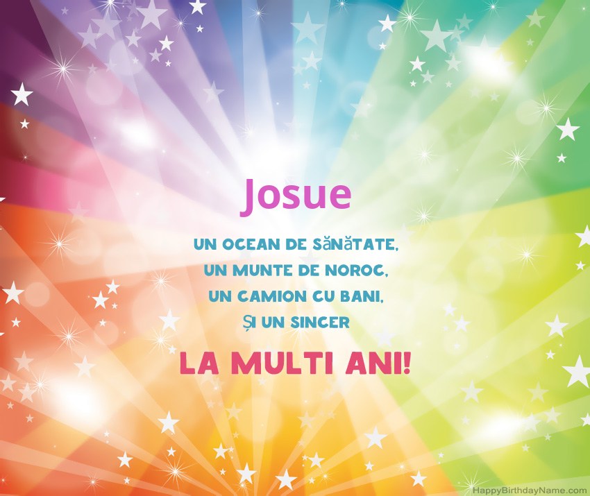 Carduri frumoase la mulți ani pentru Josue Carduri frumoase la mulți ani pentru Josue