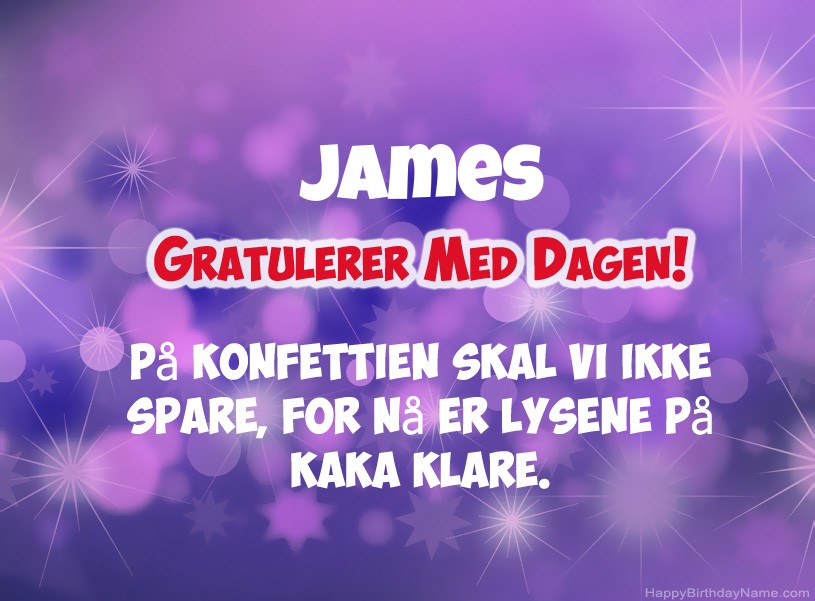 Ønsker James for gratulerer med dagen