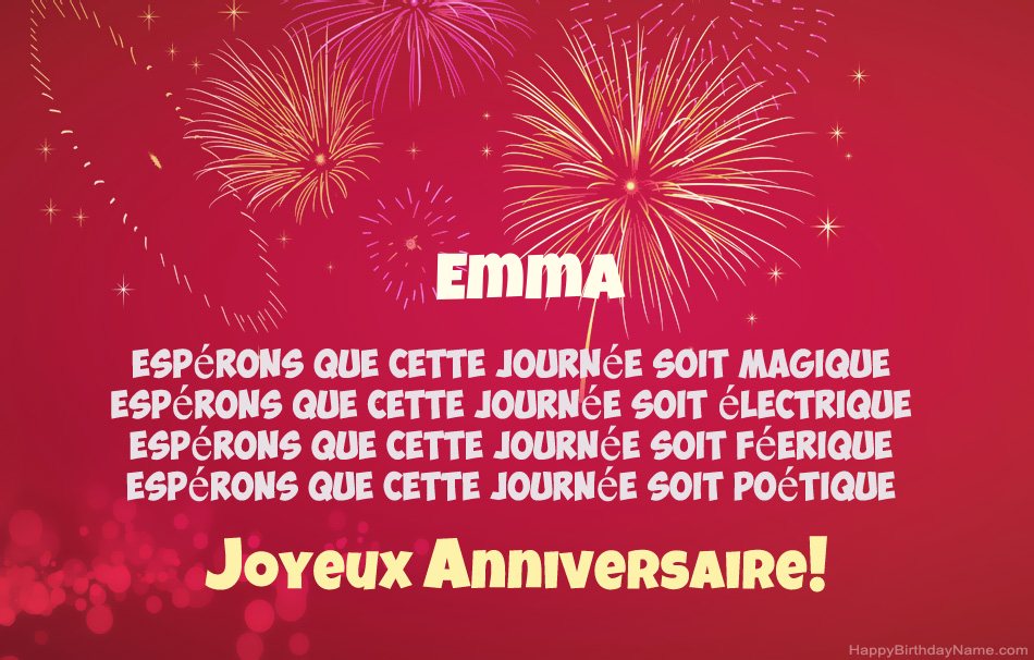 Joyeux anniversaire Emma, beaux poèmes