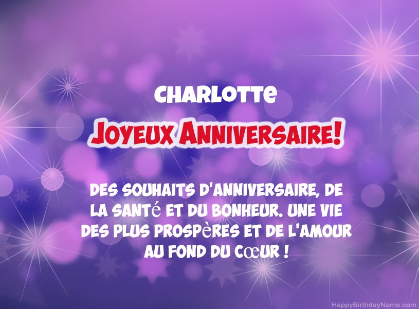 Belles images pour joyeux anniversaire de Charlotte