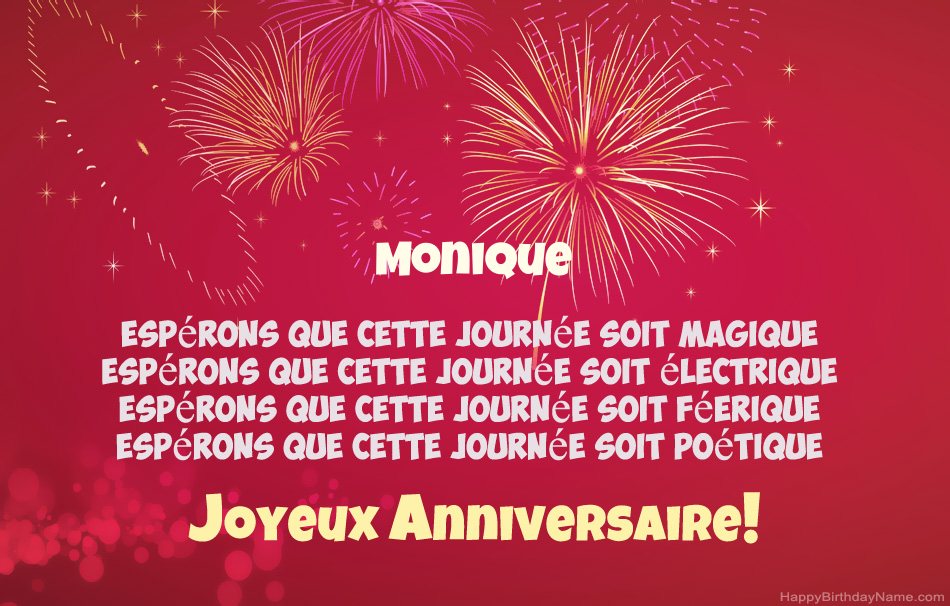 Joyeux anniversaire Monique, beaux poèmes