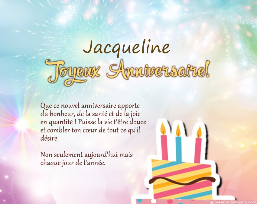 Joyeux anniversaire Jacqueline en vers