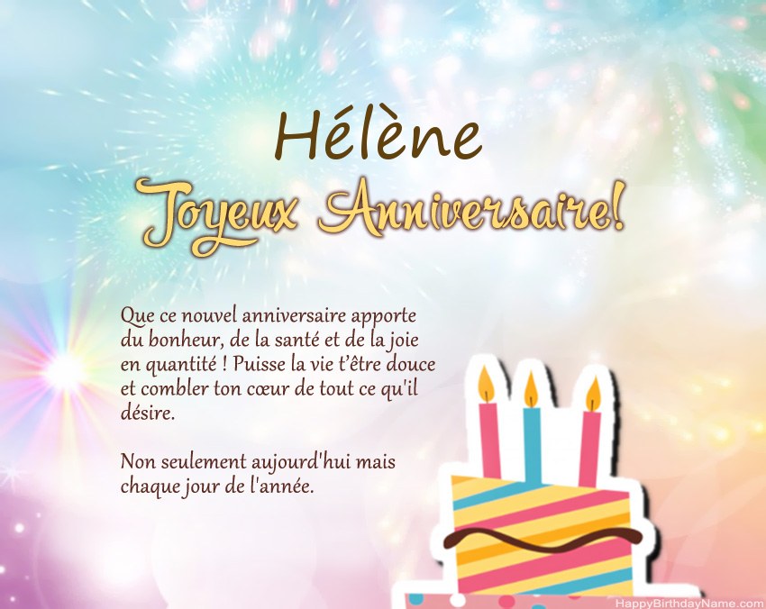 Joyeux anniversaire Hélène en vers