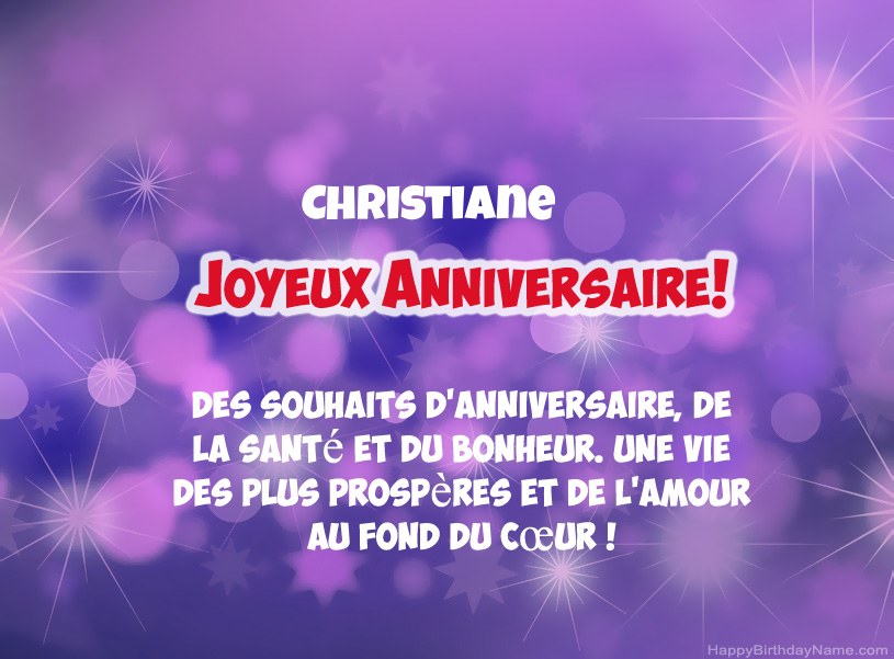 Belles images pour joyeux anniversaire de Christiane