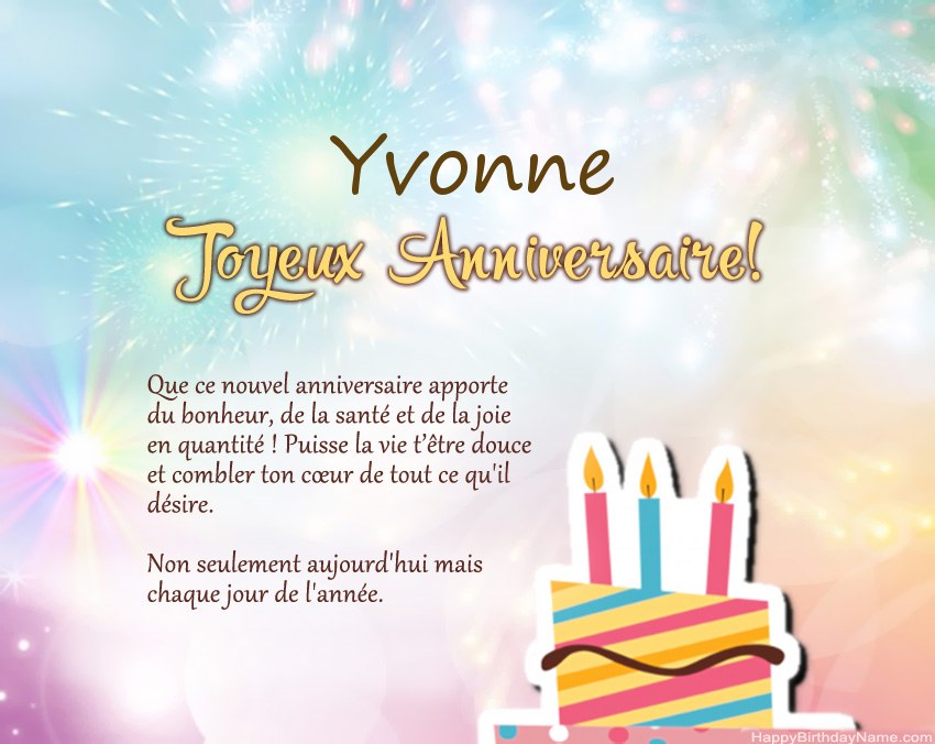 Joyeux anniversaire Yvonne en vers