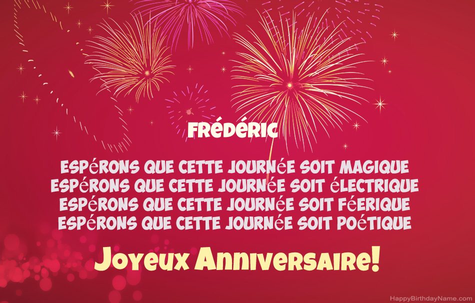 Joyeux anniversaire Frédéric, beaux poèmes