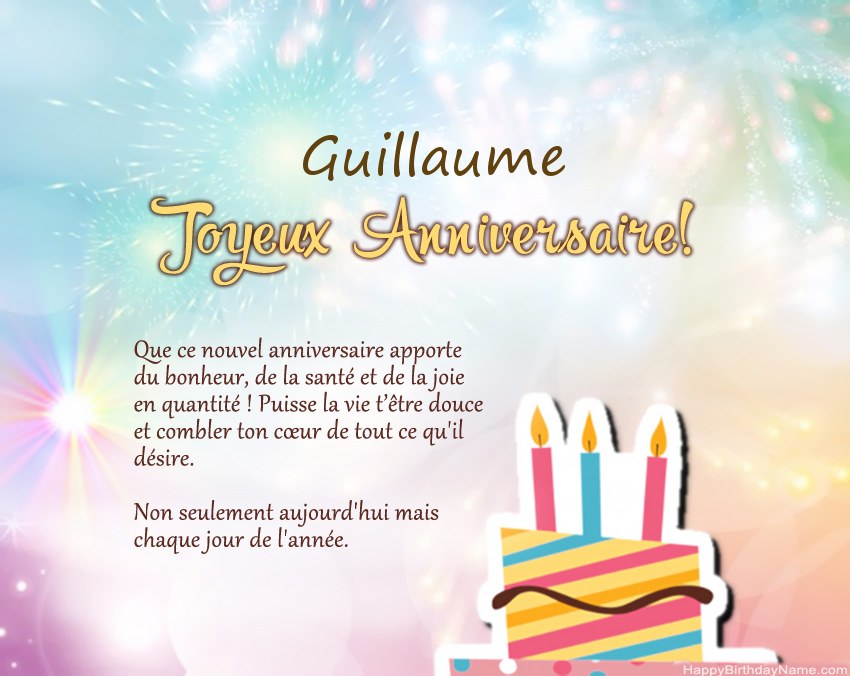 Joyeux anniversaire Guillaume en vers