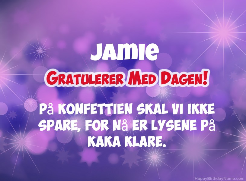 Ønsker Jamie for gratulerer med dagen