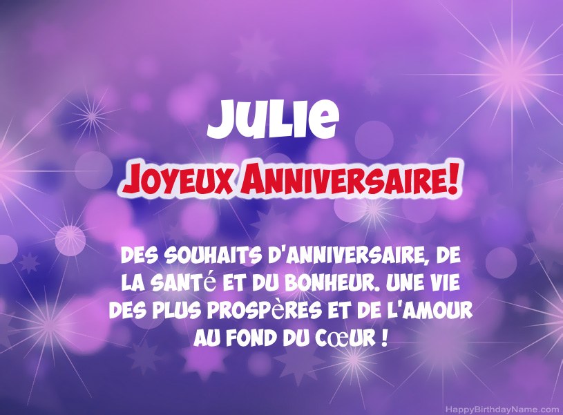 Belles images pour joyeux anniversaire de Julie