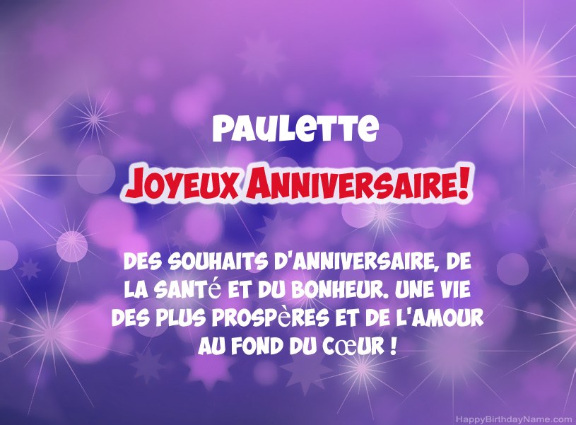 Belles images pour joyeux anniversaire de Paulette