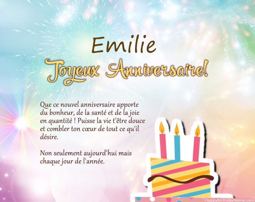 Joyeux anniversaire Emilie en vers