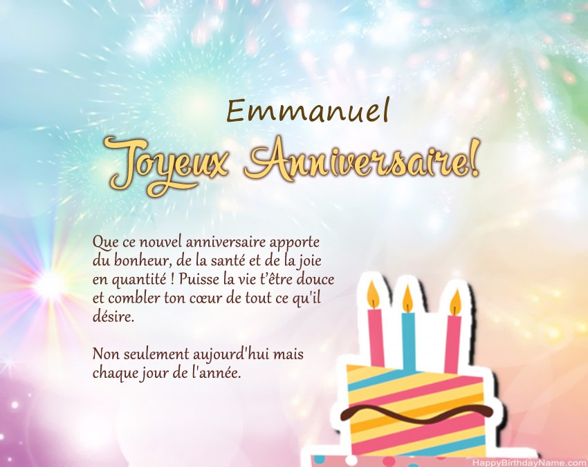 Joyeux anniversaire Emmanuel en vers