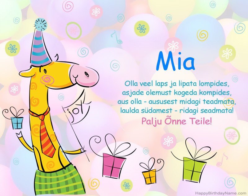 Laste õnnitlused Mia Laste õnnitlused Mia